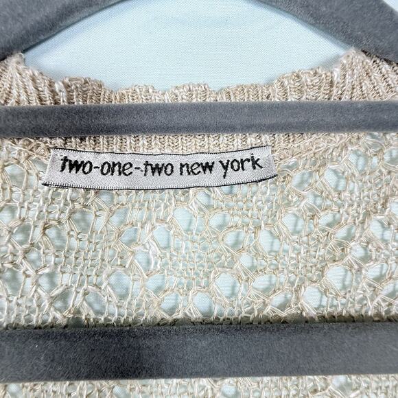 Romantic Crochet Duster Women SIZE MEDIUM Kimono Ivory Open Cardigan Vtg - Picture 13 of 14